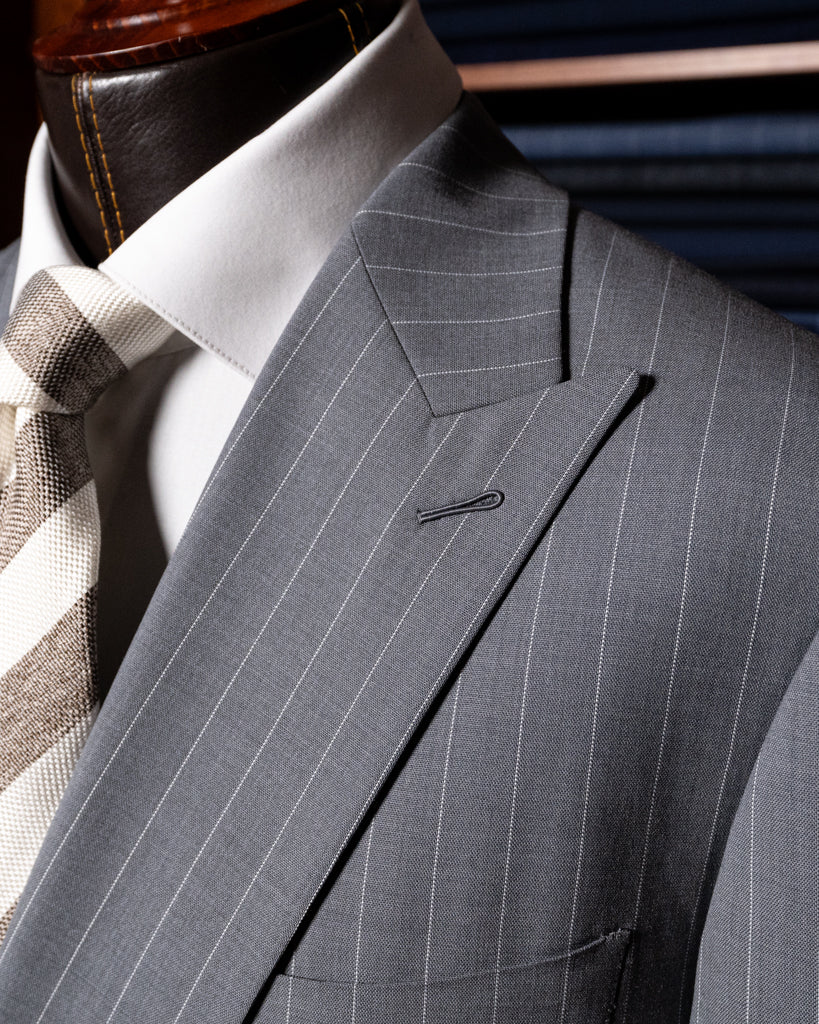 Perugino Ice Gray Pinstripe Suit
