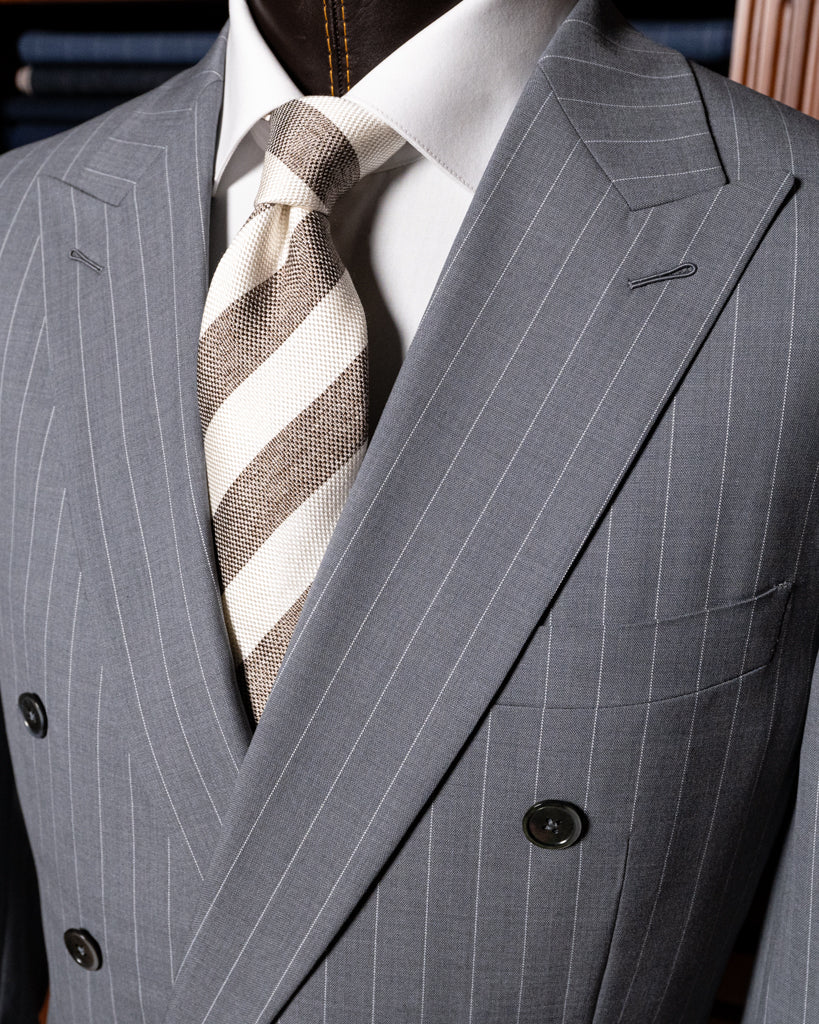 Perugino Ice Gray Pinstripe Suit