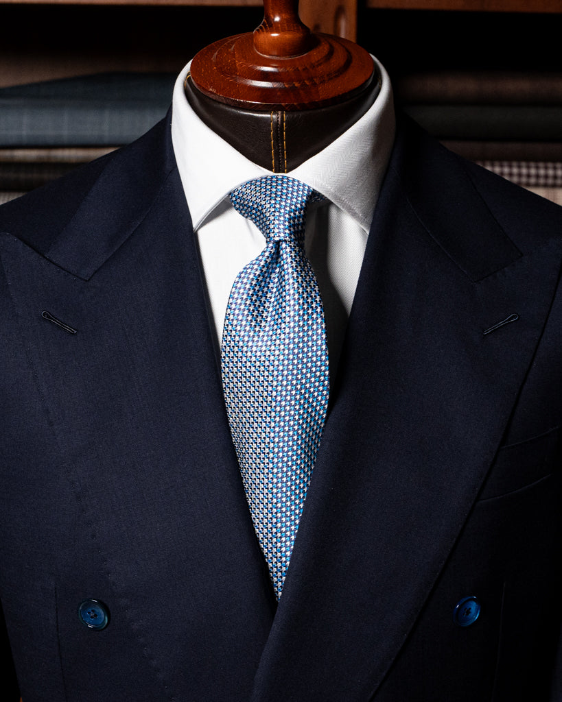 Perugino Herringbone Suit Medium Blue