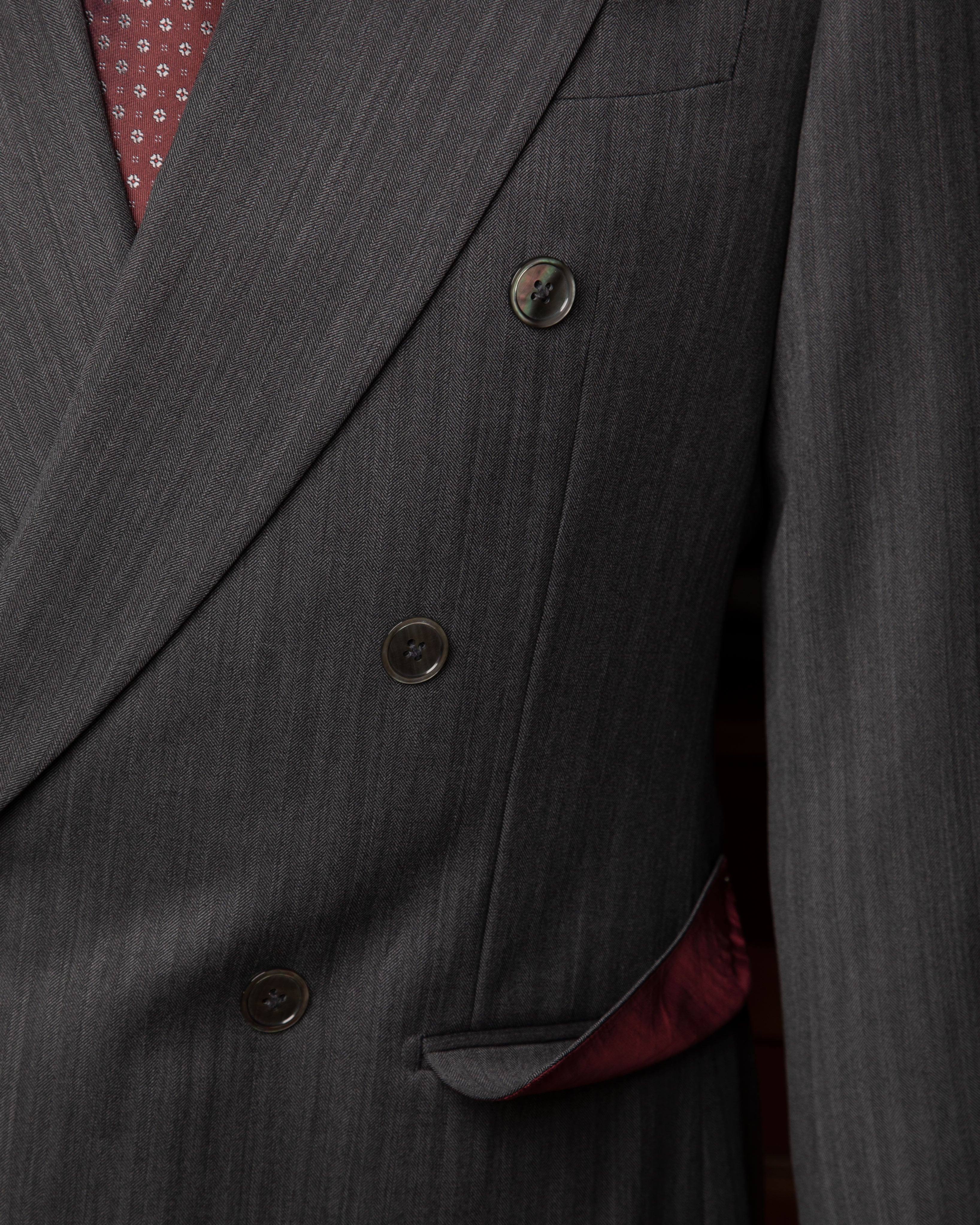 Perugino Herringbone Grey Suit
