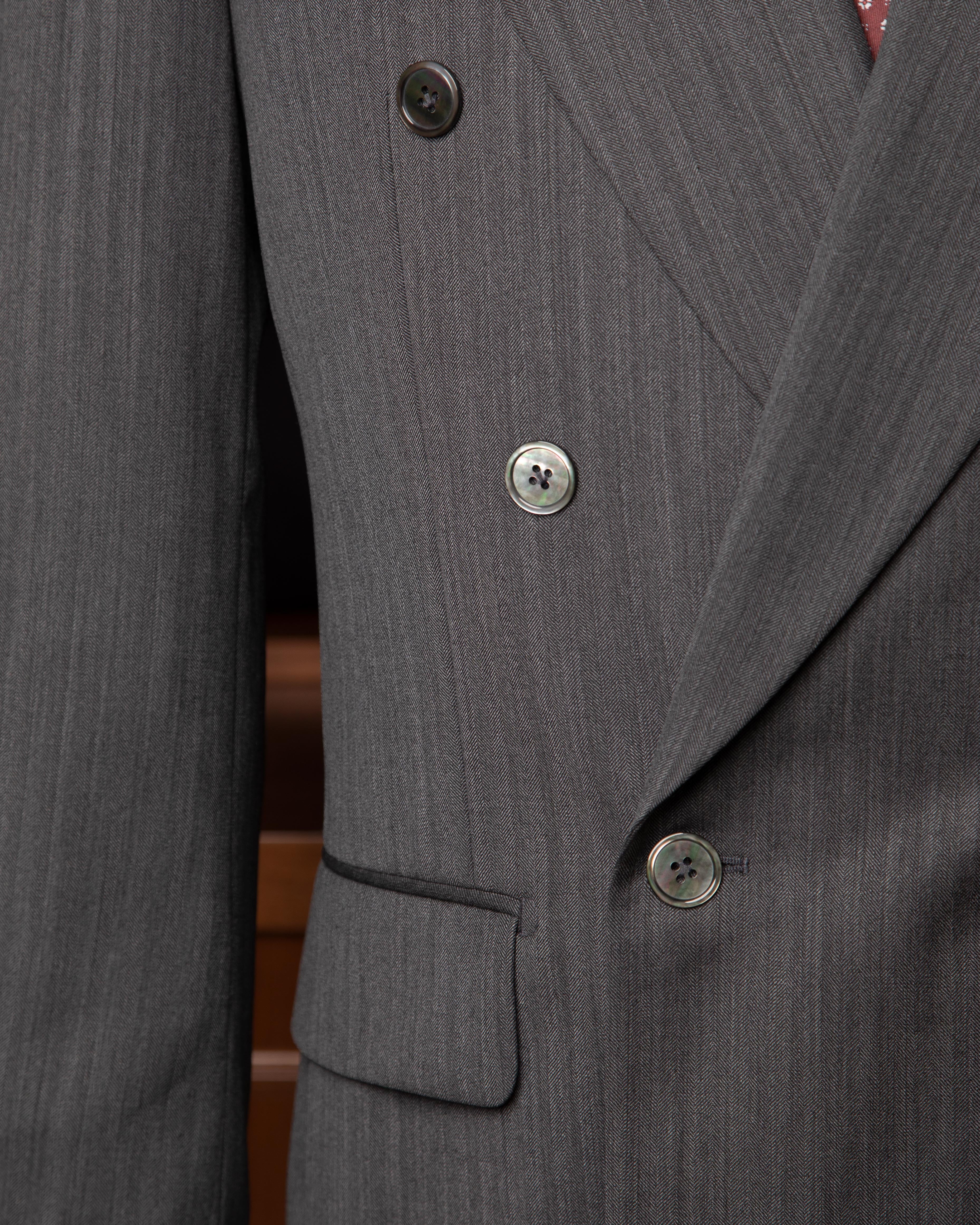 Perugino Herringbone Grey Suit