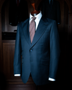 Bernini Indigo Blue Pied de Poule Suit