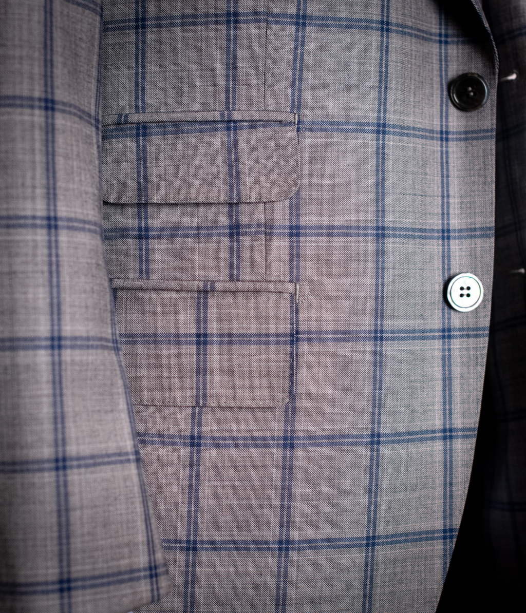 Bernini Suit 3 Pieces Gray Checkered