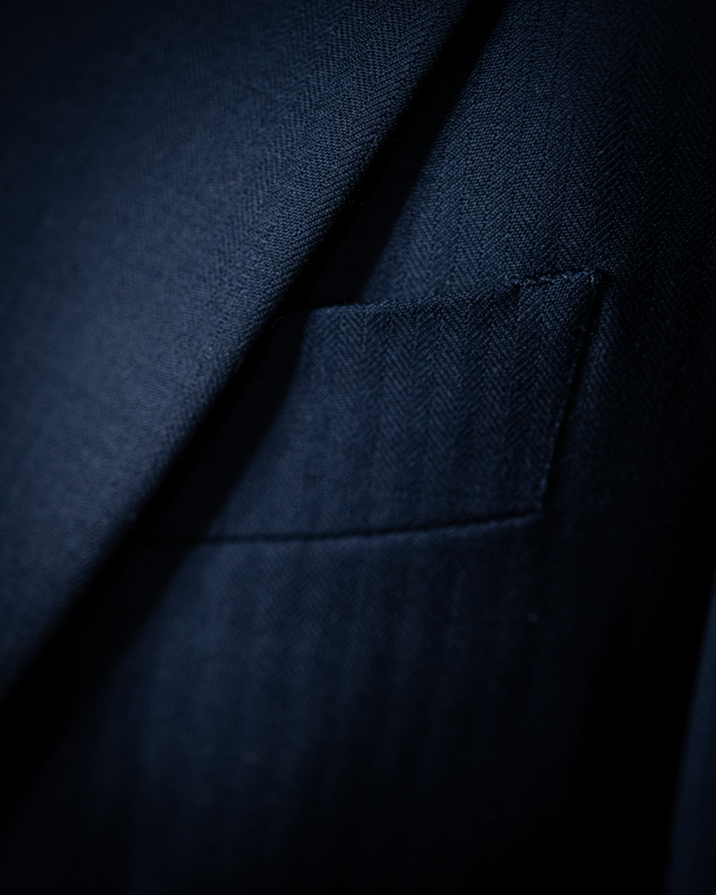 Bernini Suit 3 Pieces Dark Blue Herringbone