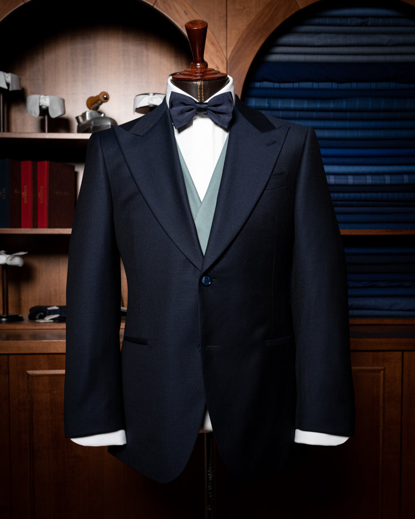 Navy Blue Bernini Suit with Green Waistcoat