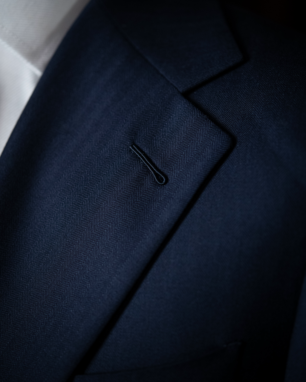 Giotto Dark Blue Herringbone Suit