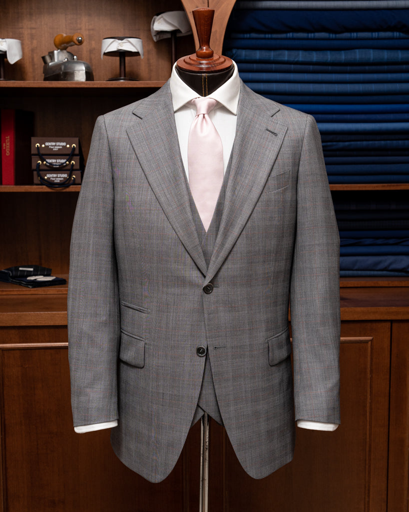 Giotto Suit 3 Pieces Gray Glencheck