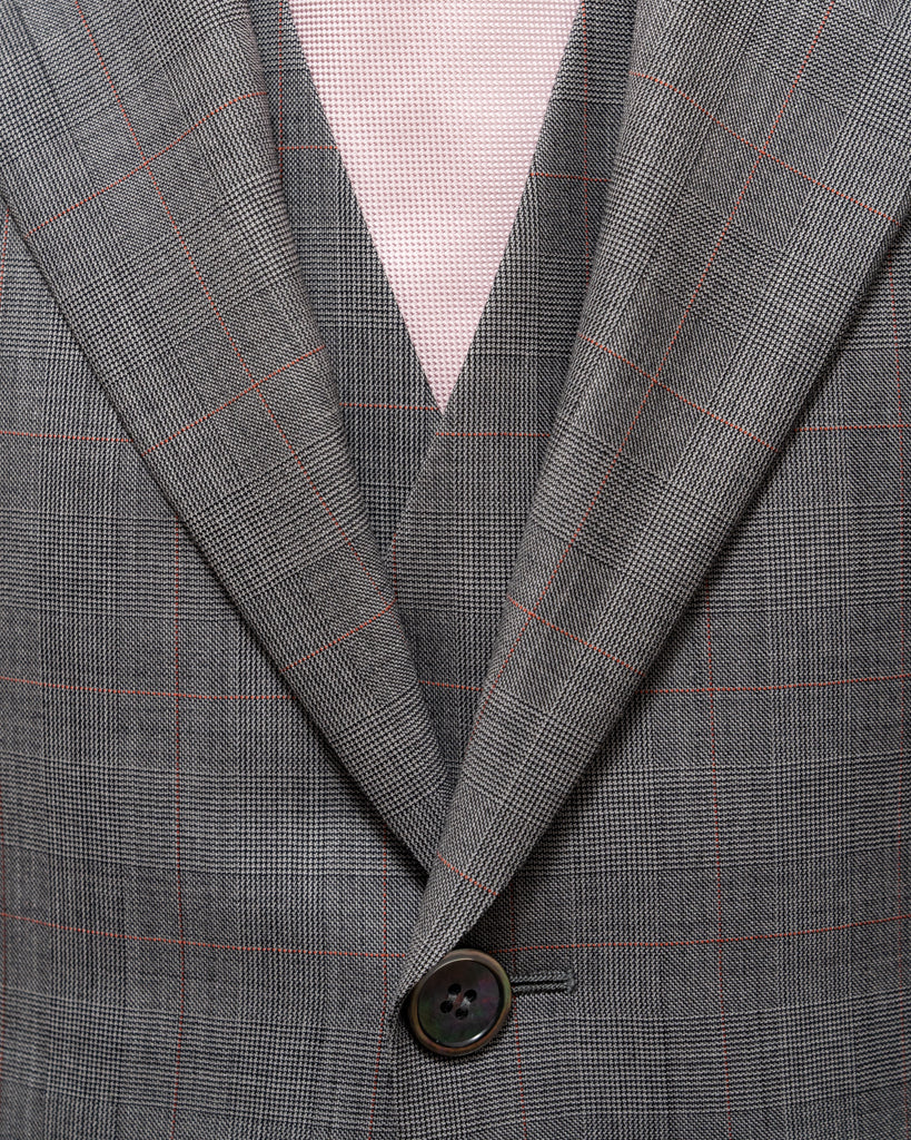 Giotto Suit 3 Pieces Gray Glencheck