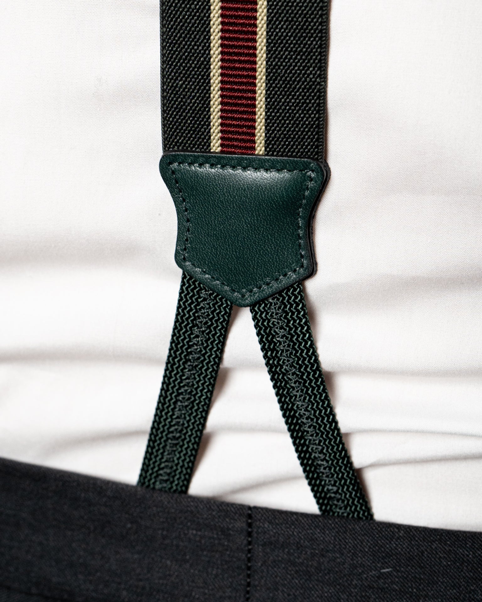 Green Striped Suspenders