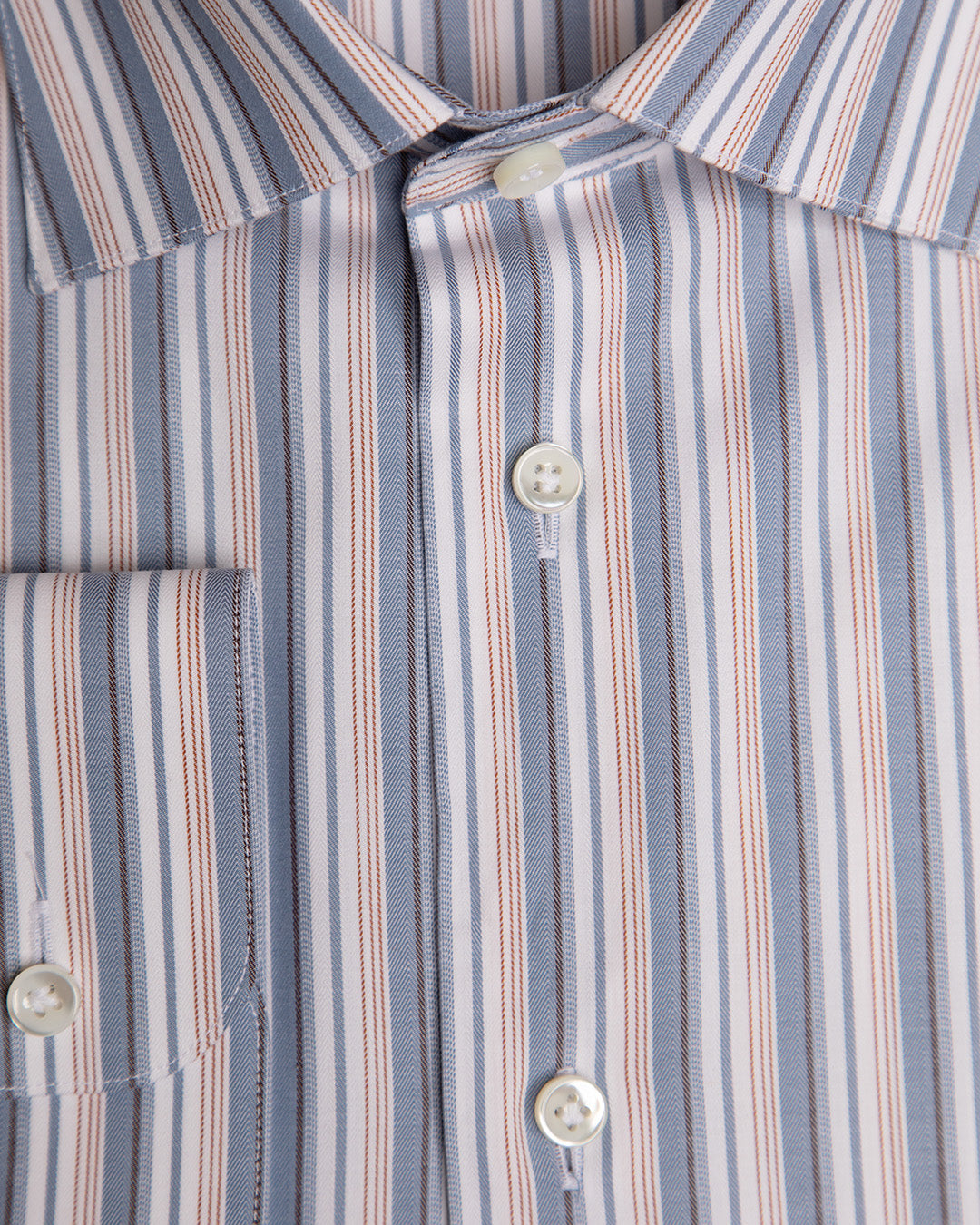 Camicia a Righe Blu e Rame