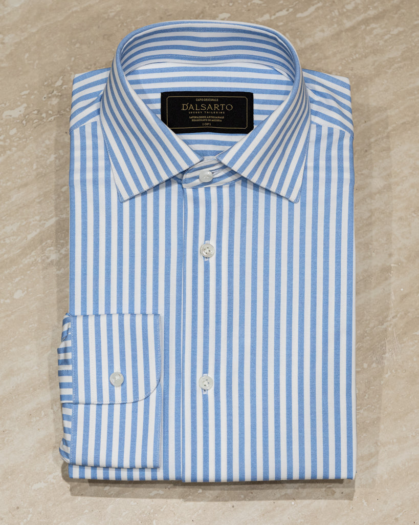 Bellini Striped Shirt Light Blue Stretch