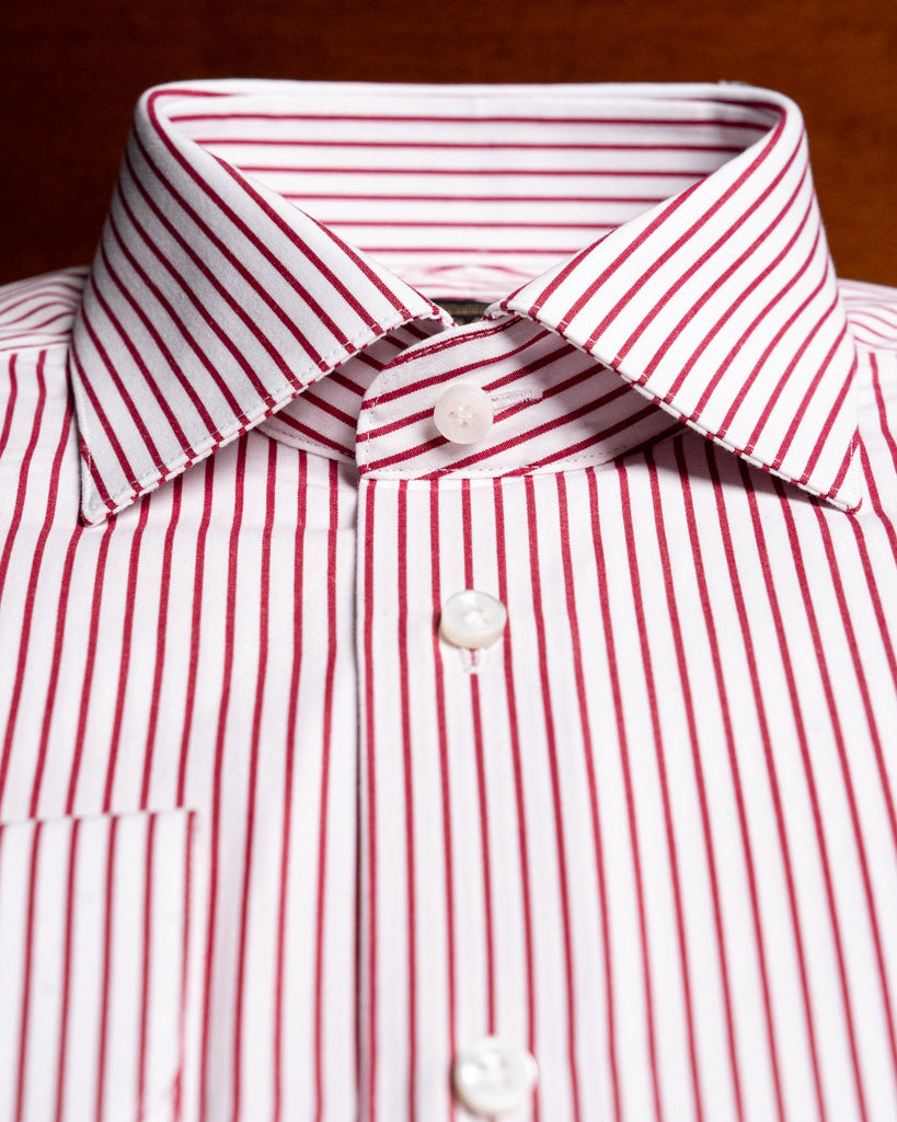 Camicia Bacchettata Bianca e Rossa
