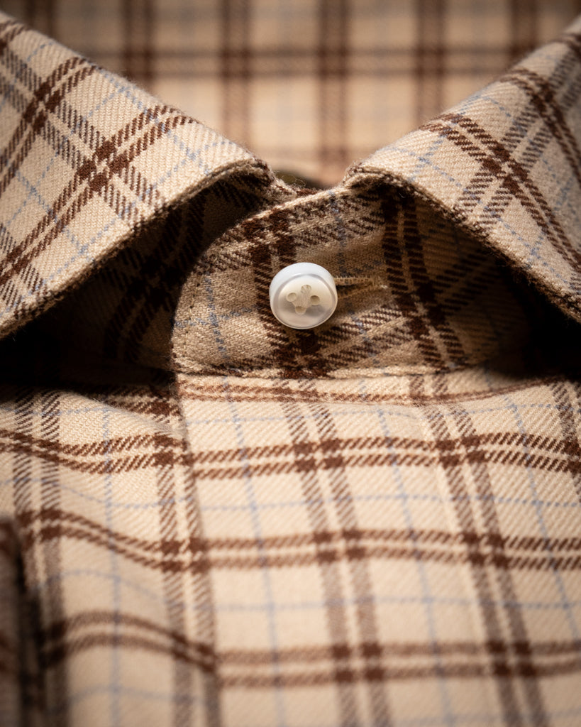Camicia Beige a Quadri