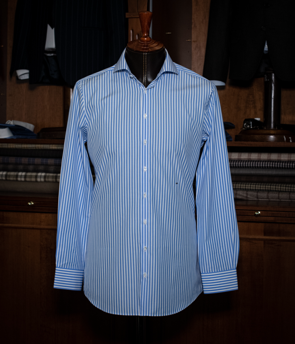 Camicia Bianca e Azzurra Bacchettata