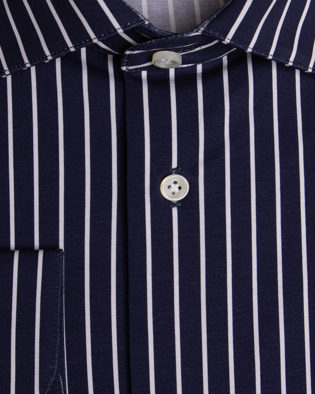 Camicia Blu Scuro con Righe Bianche
