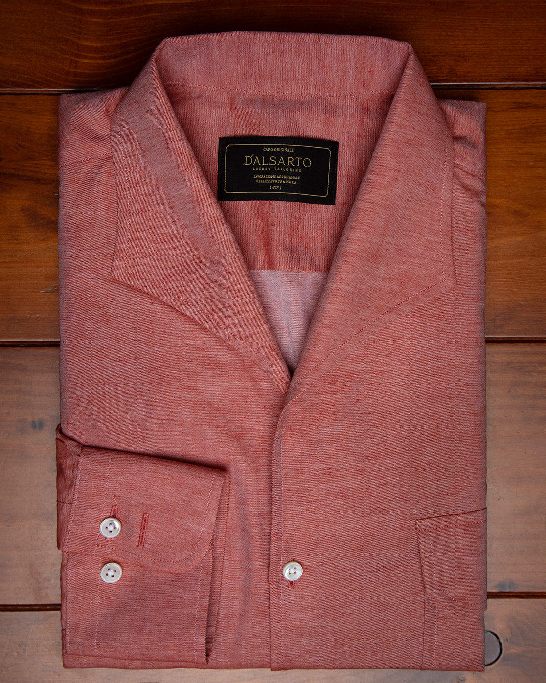 Camicia Capri Rosso Lino Cotone