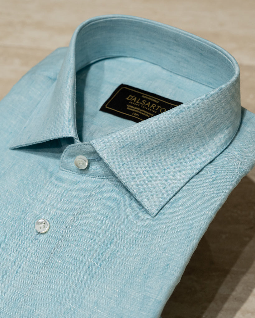 Camicia In Lino Verde Acqua