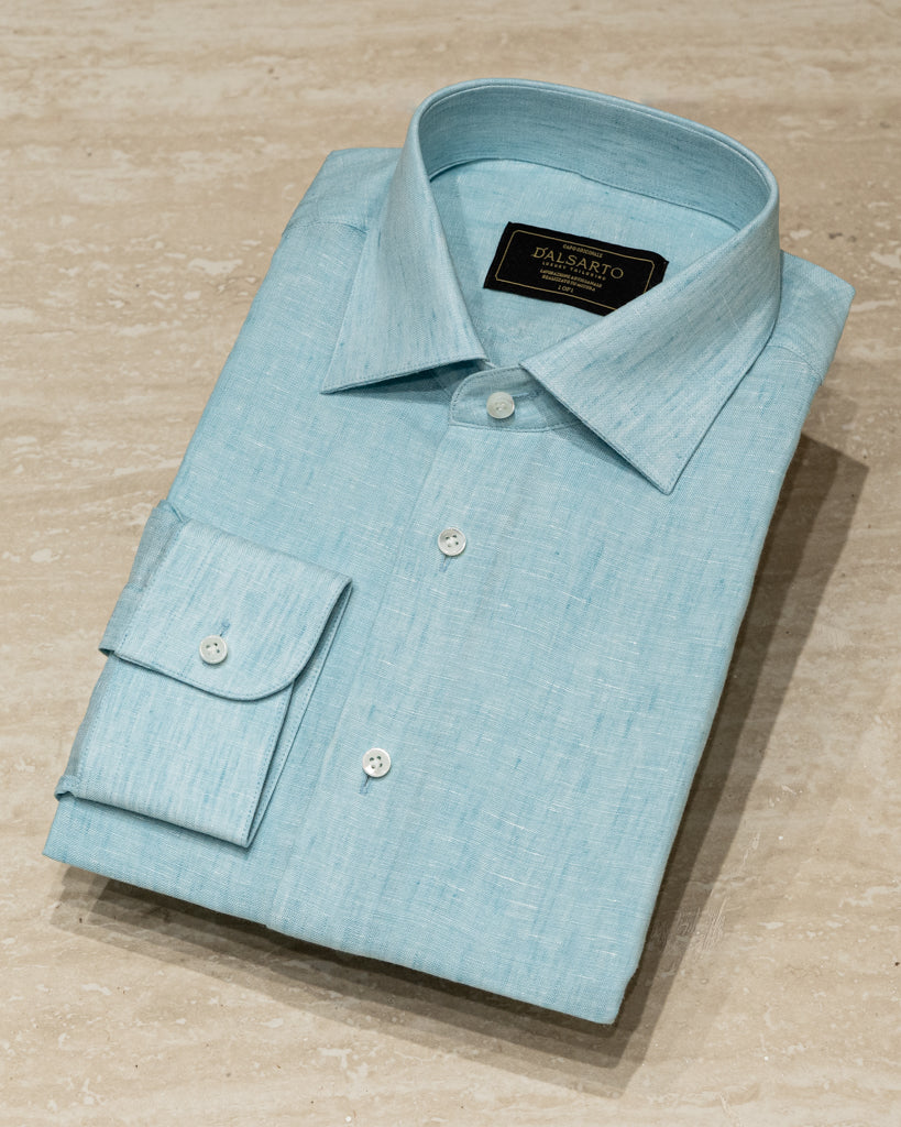 Camicia In Lino Verde Acqua