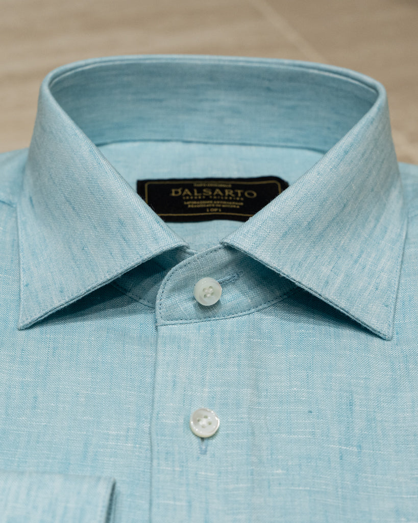 Camicia In Lino Verde Acqua