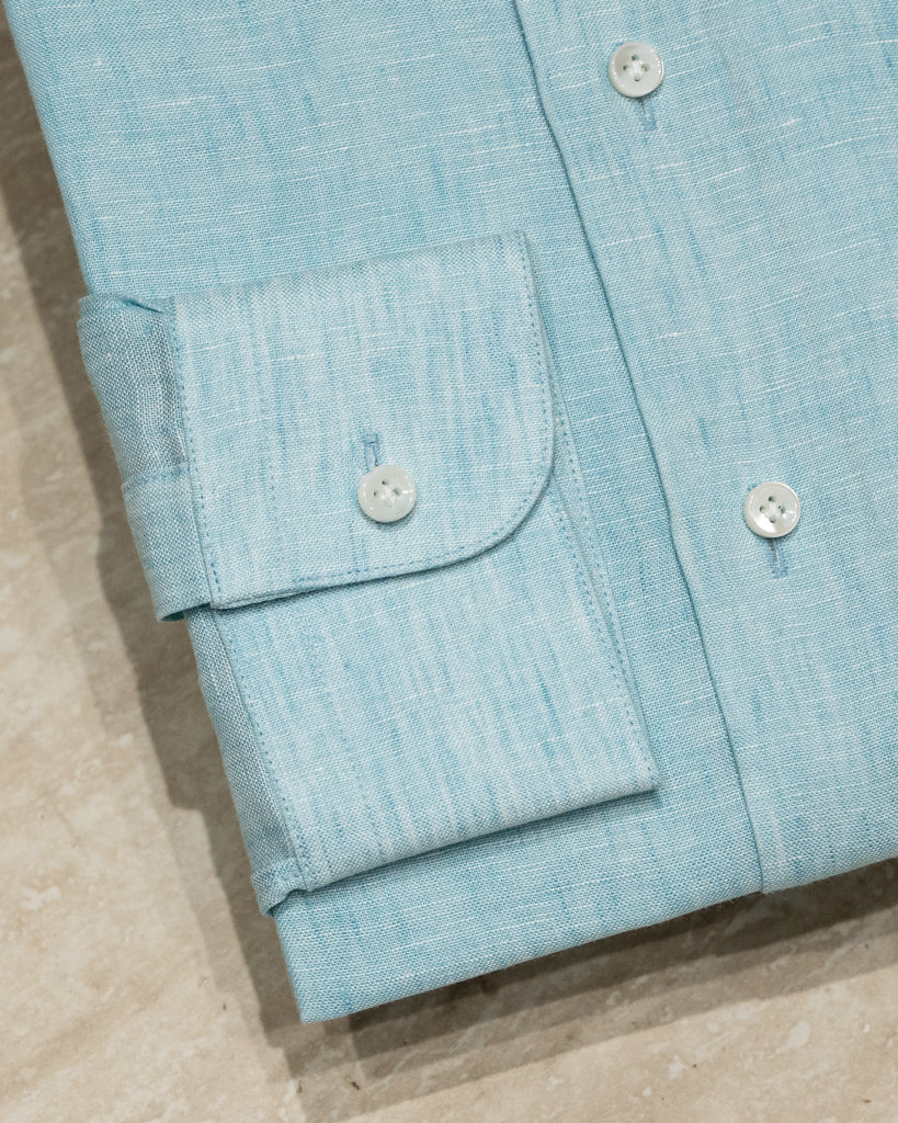 Camicia In Lino Verde Acqua