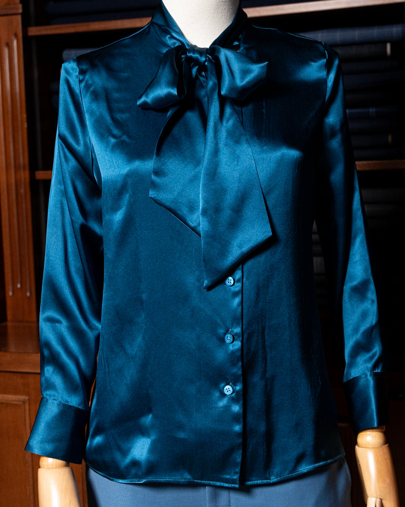 Camicia in Seta Blu