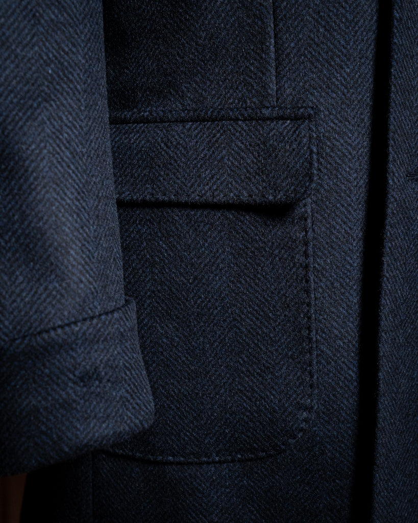 Blue Herringbone Coat