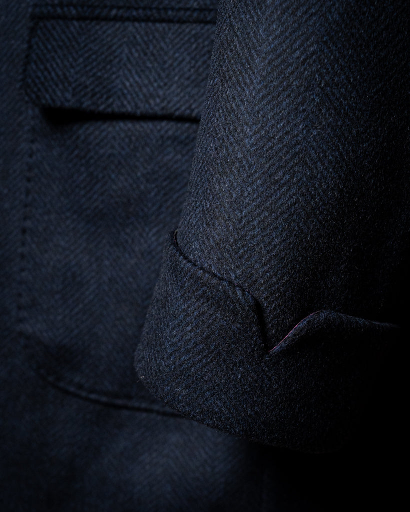Blue Herringbone Coat