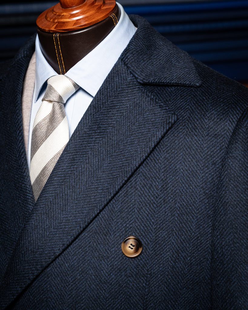Blue Herringbone Coat