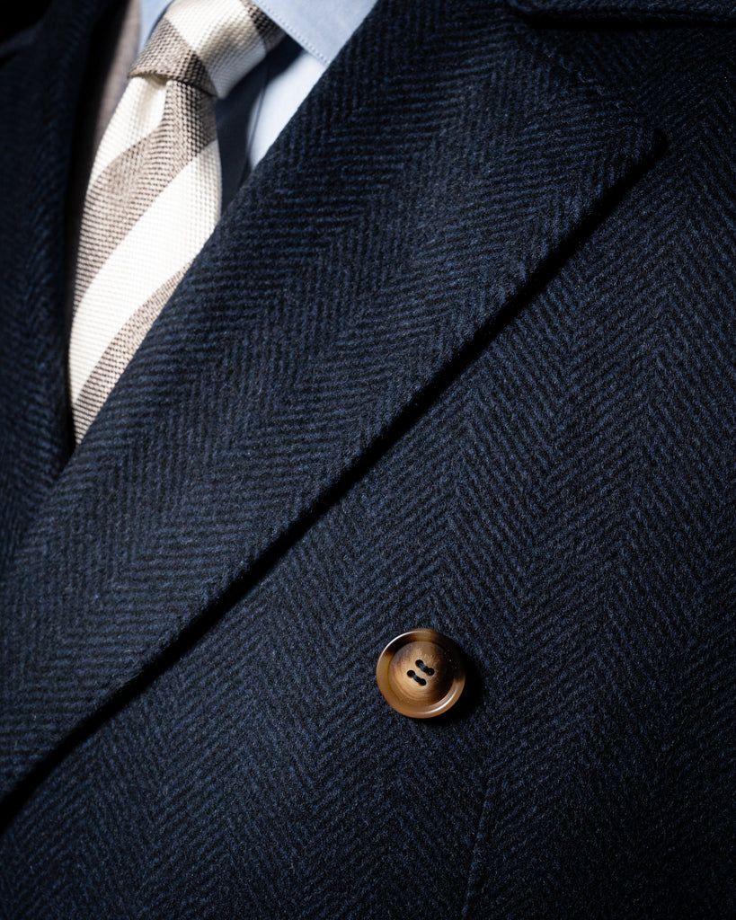 Blue Herringbone Coat