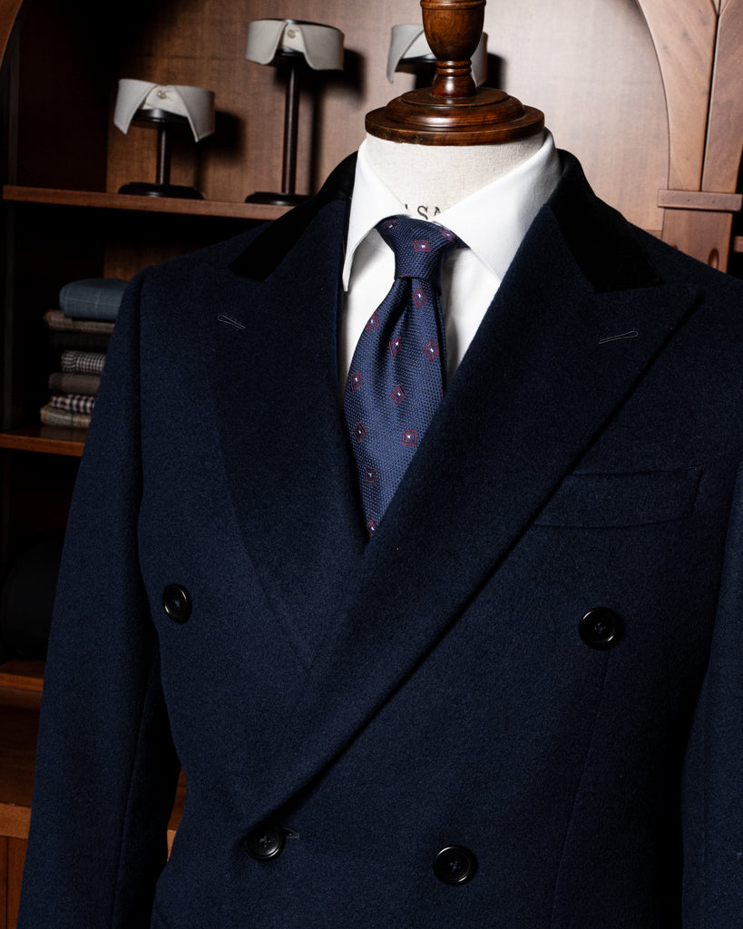 Ghiberti Dark Blue Coat with Velvet