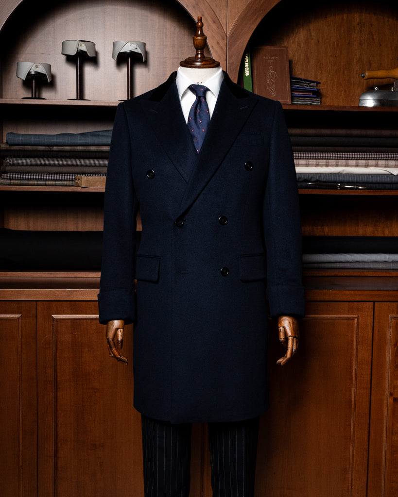 Ghiberti Dark Blue Coat with Velvet