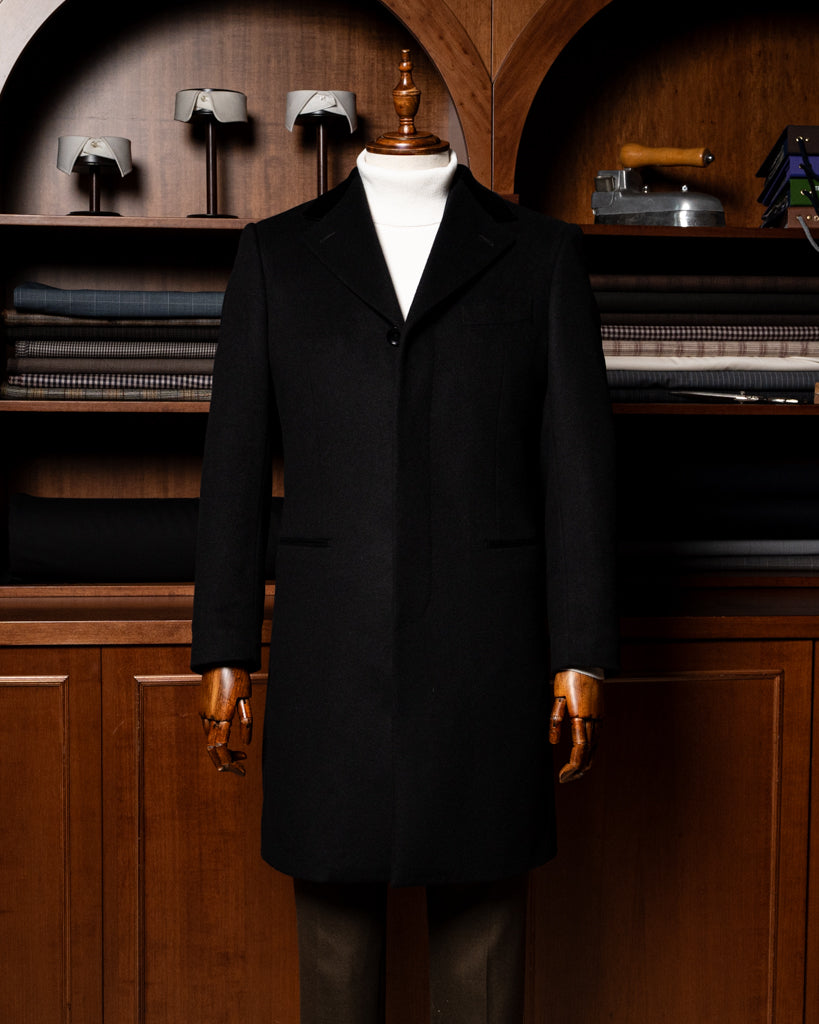 Cappotto Nero Monopetto Lana Cashmere