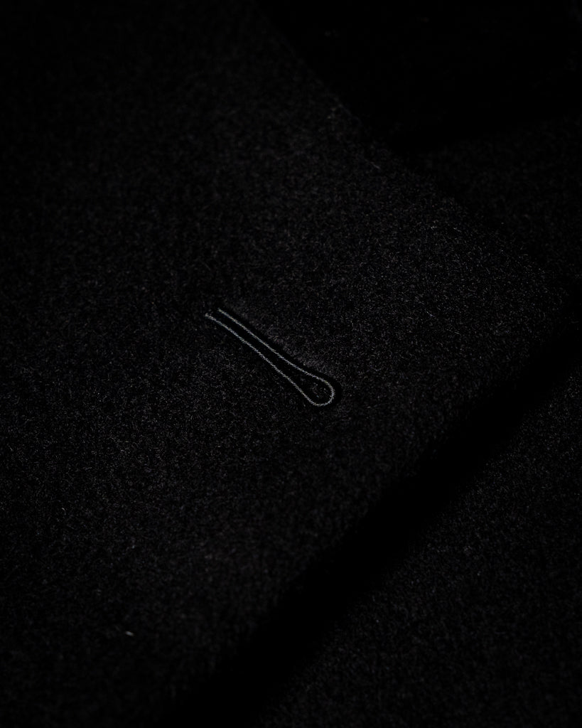 Black Single-Breasted Wool Cashmere Coat