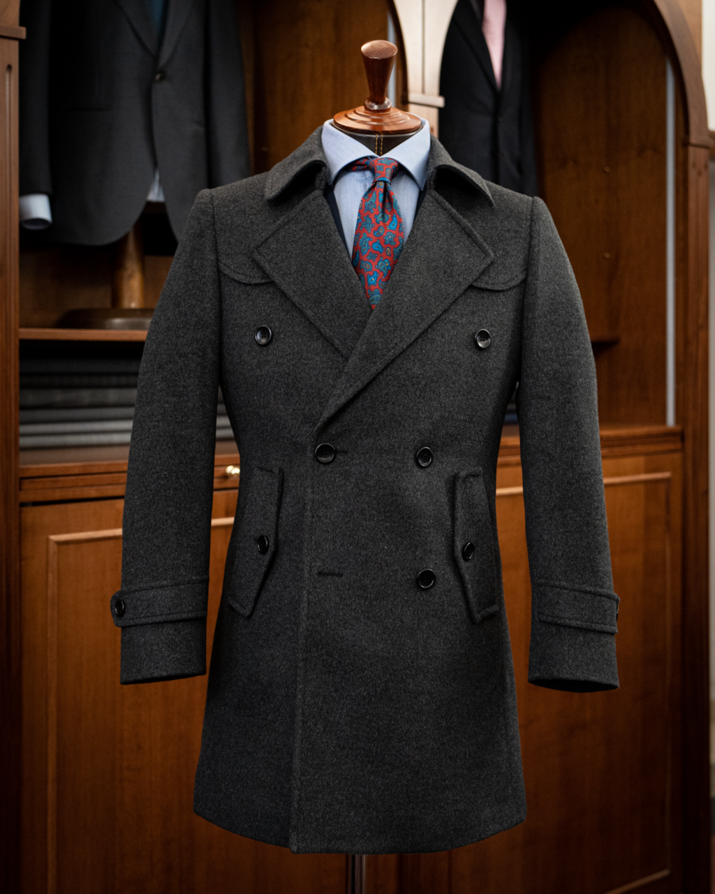 Napoleon Gray Coat in Wool and Cashmere