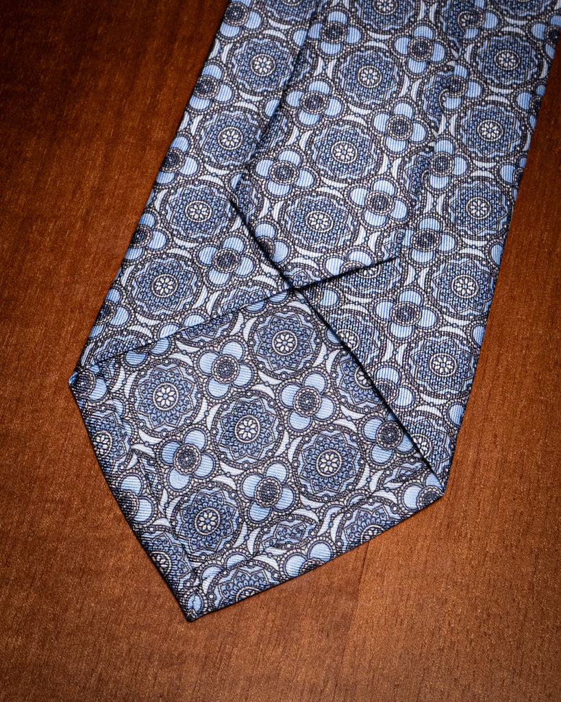 Cravatta Agostino Azzurro Chiaro con Fiori