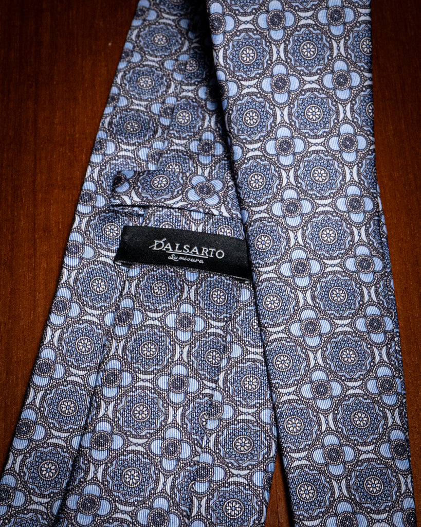 Cravatta Agostino Azzurro Chiaro con Fiori