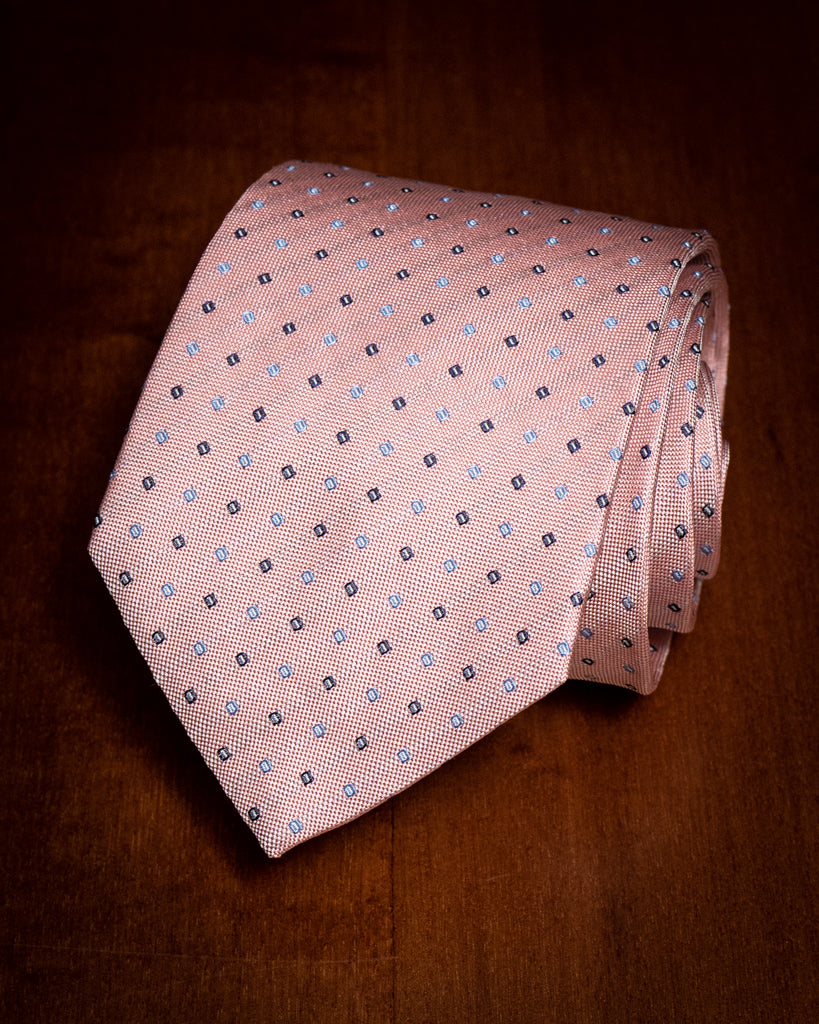 Cravatta Agostino Rosa Chiaro con Quadri