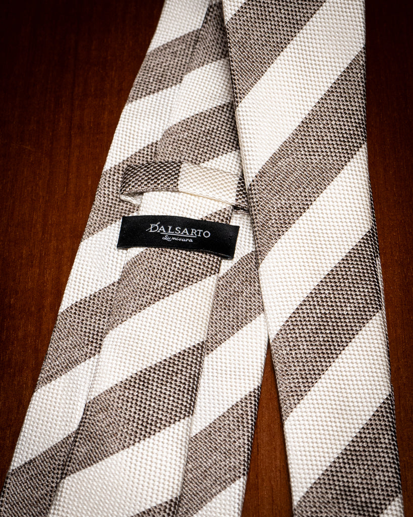 Cravatta Bianca e Marrone a Righe