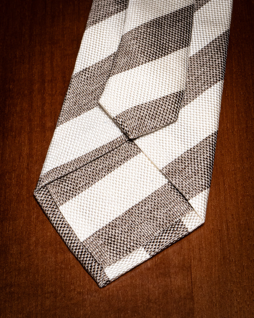 Cravatta Bianca e Marrone a Righe