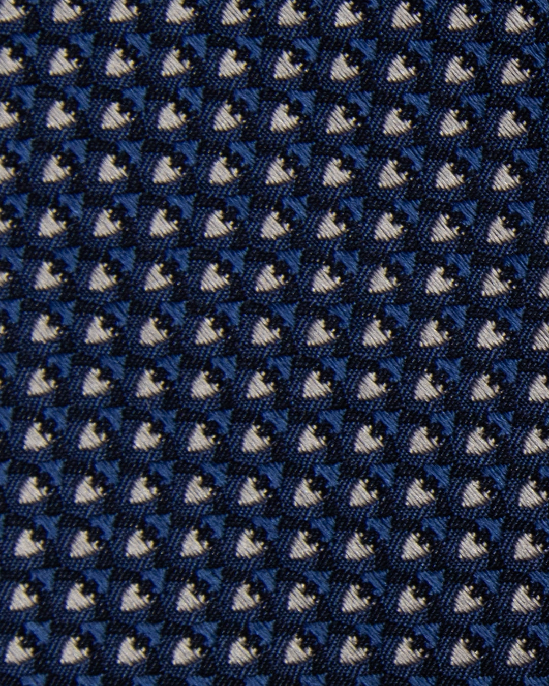 Blue Tie with White Hearts in Fine Silk