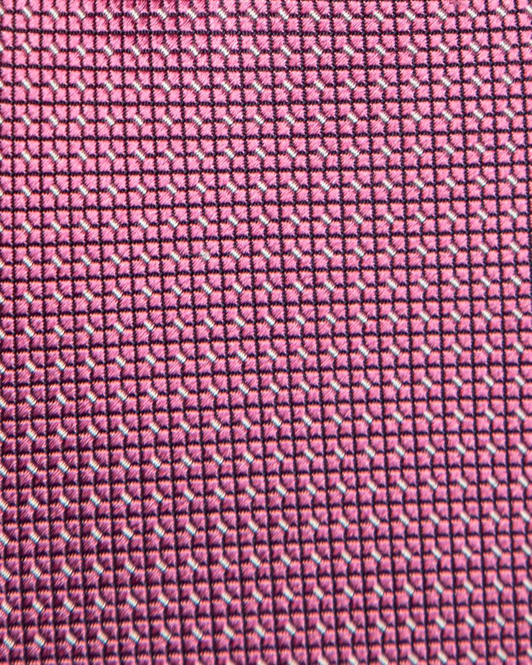 Cyclamen Pink Jacquard Tie with Geometric Micro-Motif