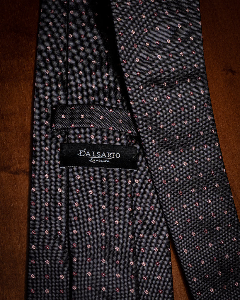 Agostino Brown Tie with Pink Designs