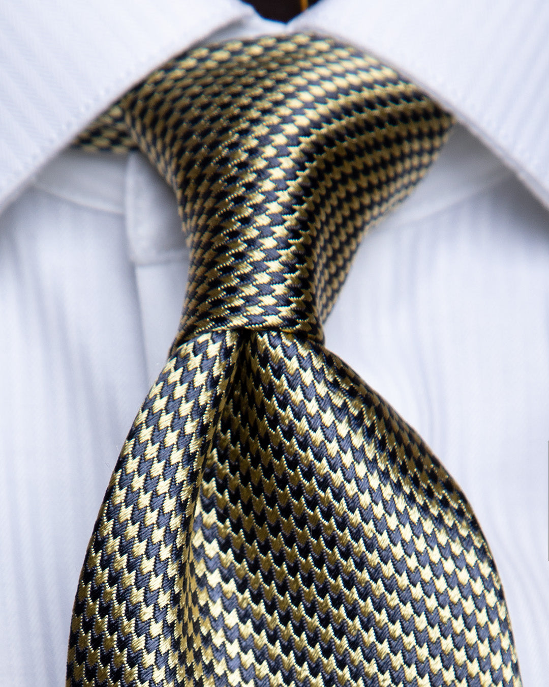 Cravatta Nido d'Ape Giallo e Blu