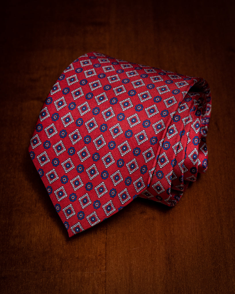 Agostino Red Tie with Diamonds