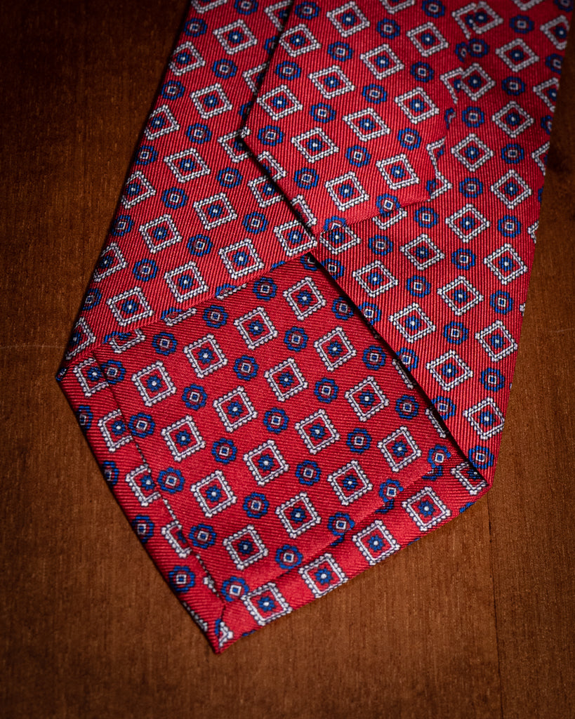 Agostino Red Tie with Diamonds