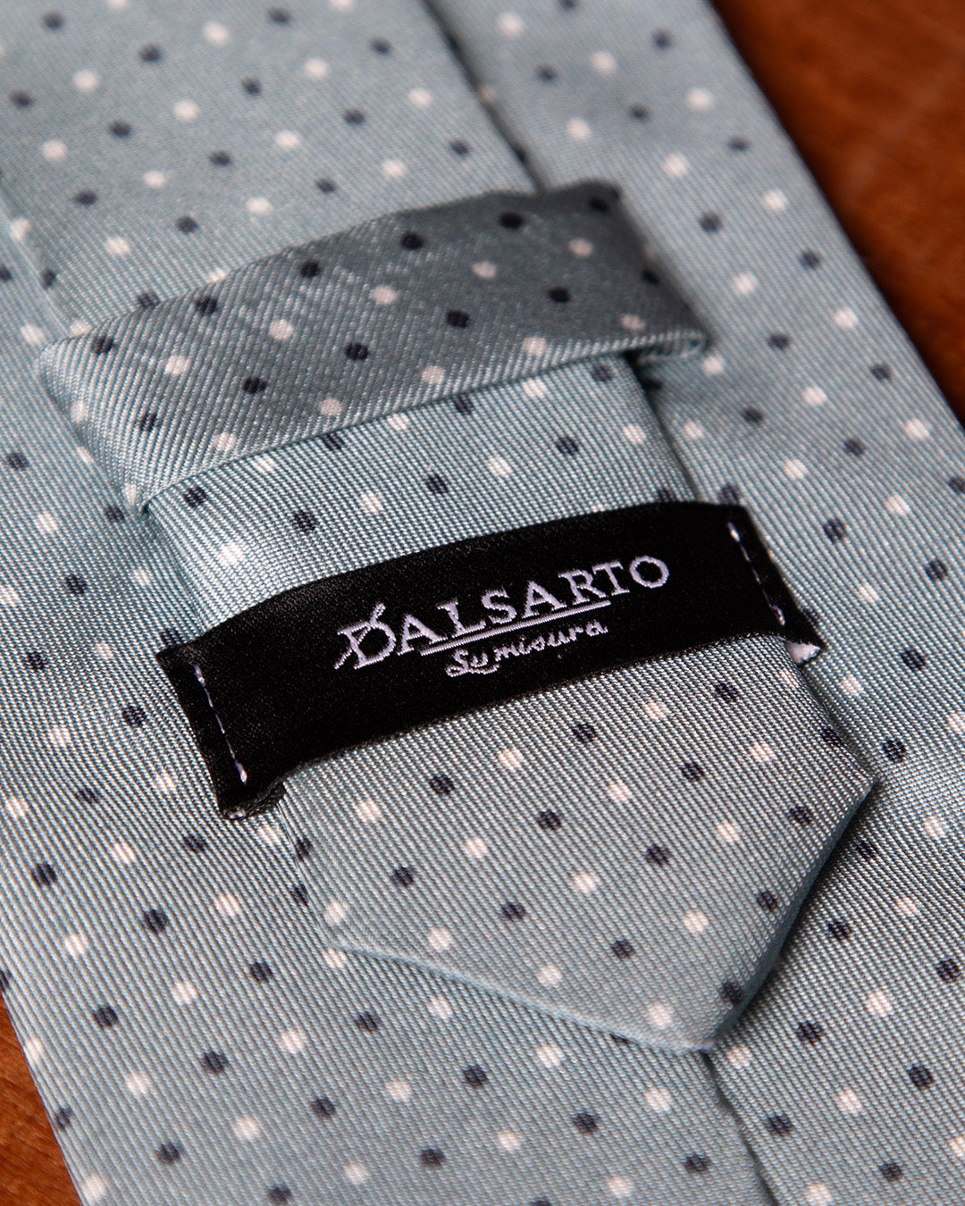 Cravatta Verde Acqua con Pois Blu e Bianchi