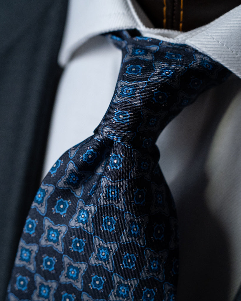 Agostino Blue Tie With Pattern