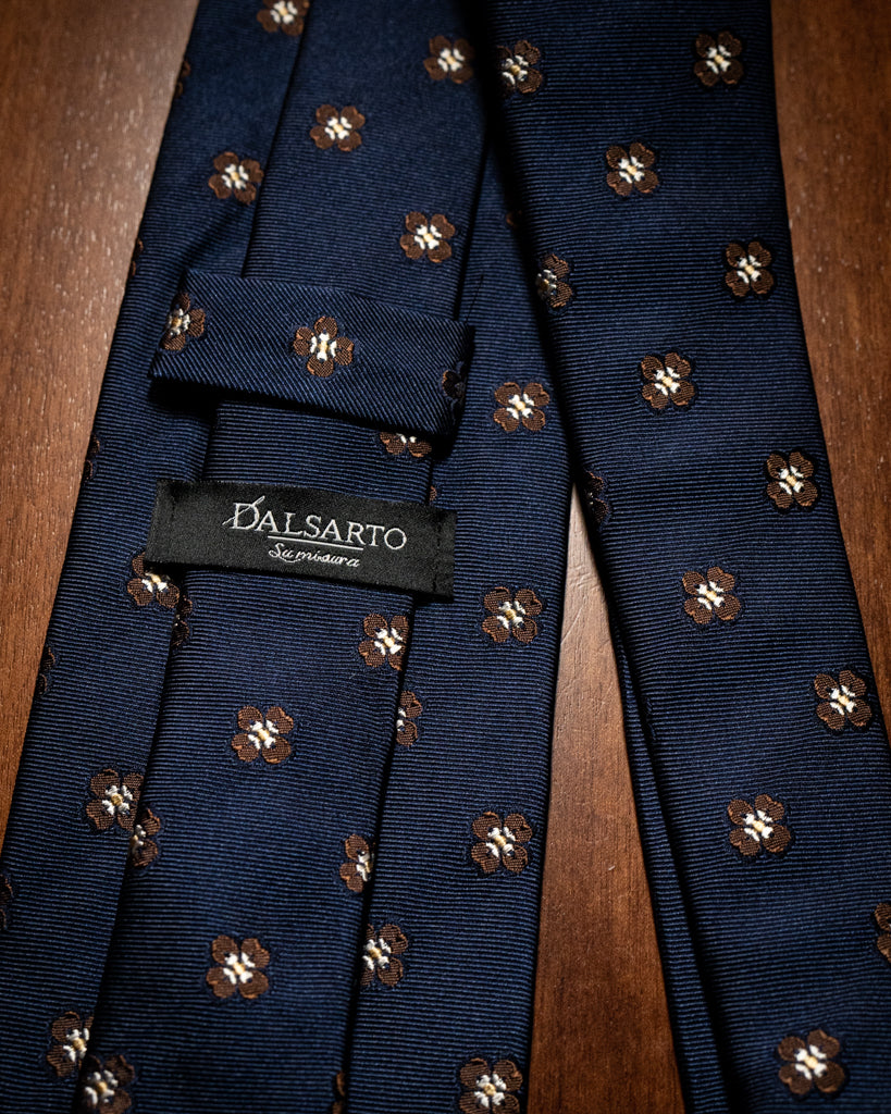 Cravatta Agostino color Blu con Fantasia a Fiori