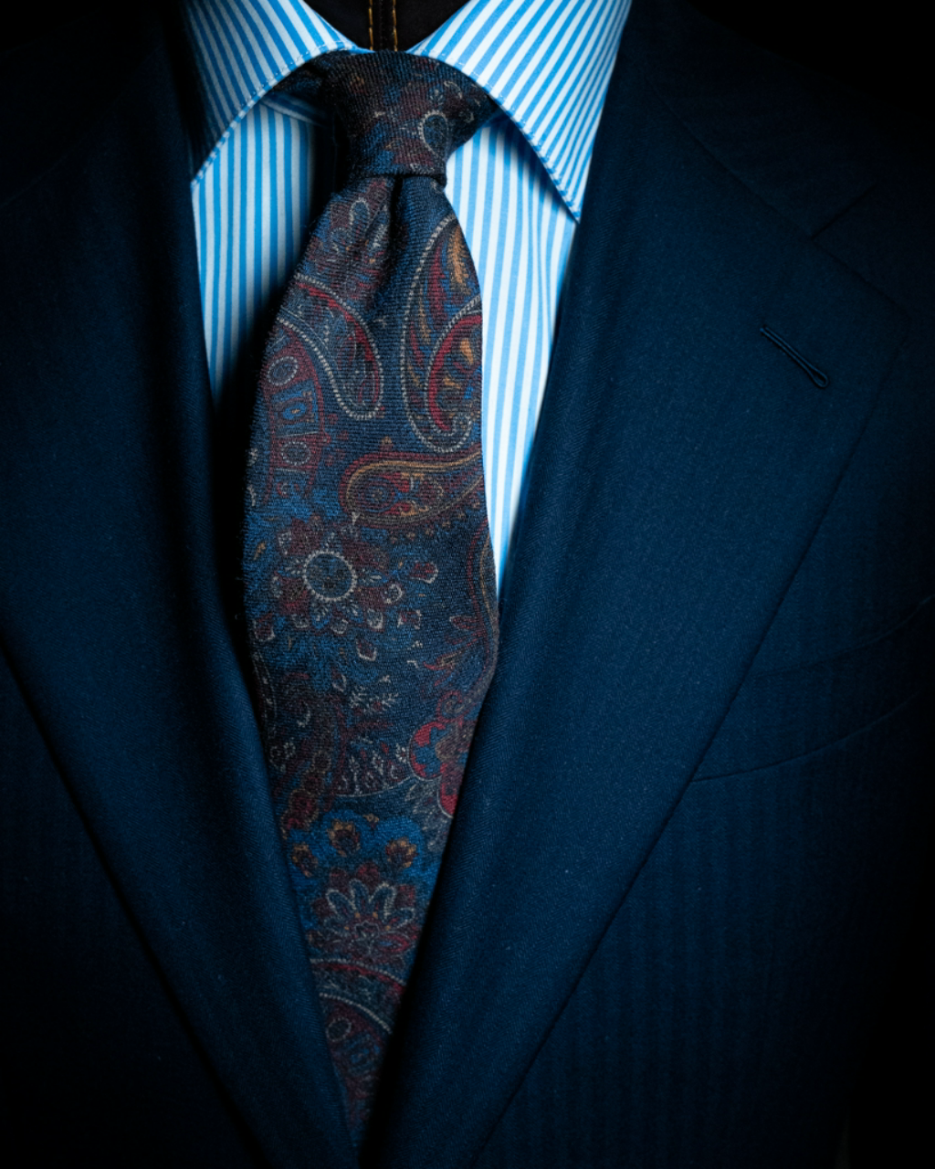 Agostino Blue Tie with Floral Pattern