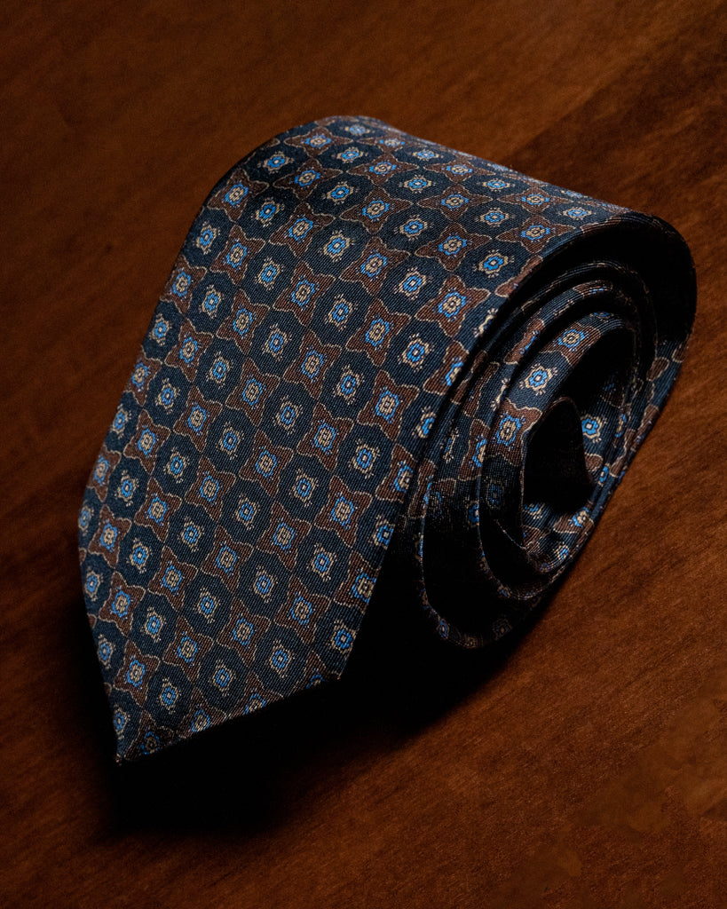 Agostino Blue and Brown Patterned Tie